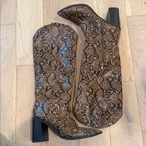 Snakeskin Over the Knee Boots